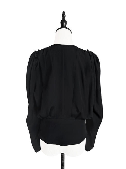 TYNVIE 复古收腰长袖上衣-黑色 商品图6