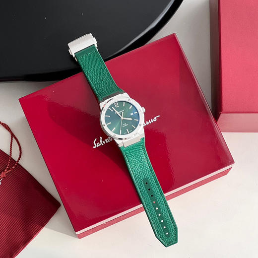 菲拉格慕F-80 Slim系列男表-蛇纹绿色 商品图3