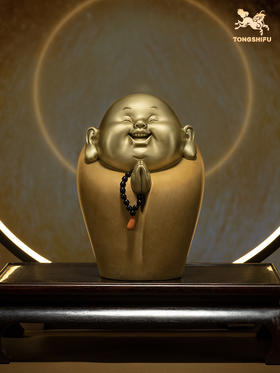 铜师傅 全铜摆件《知足者常乐》铜工艺品 办公室客厅桌面家居饰品