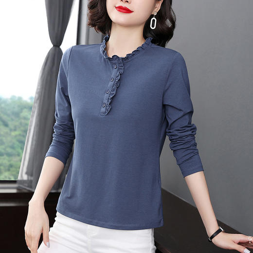 加绒加厚t恤立领上衣打底衫KQL-8925 商品图3