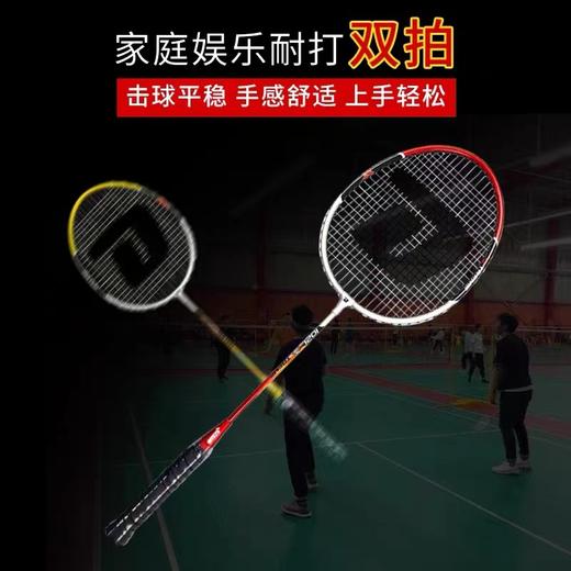 红双喜DHS1021耐打初中级家庭铝合金羽毛球拍2只装带球套装 商品图4