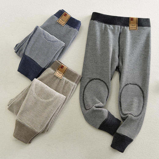 【蜂巢蓄热！恒温保暖】儿童保暖裤校服条纹德绒裤子男童双层加厚打底裤女童内穿棉裤 商品图1