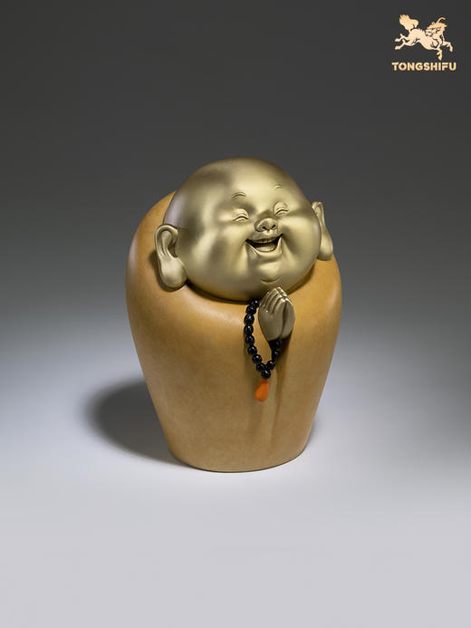 铜师傅 全铜摆件《知足者常乐》铜工艺品 办公室客厅桌面家居饰品 商品图3