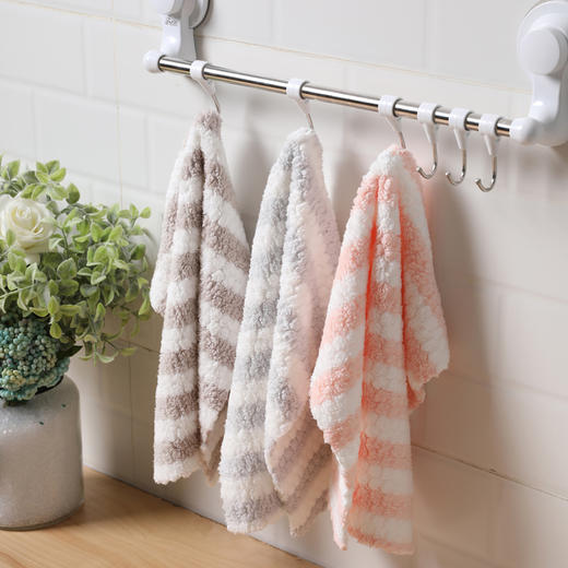 美丽雅珊瑚绒抹布强吸水不易掉毛多用途清洁抹布3片装 商品图4