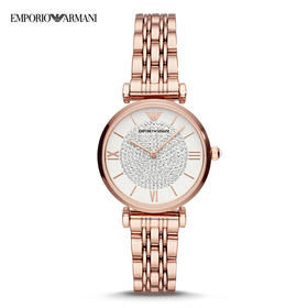 积分换购 | EmporioArmani\阿玛尼 满天星玫瑰金钢制表带镶钻石英女表AR11244[福利品]