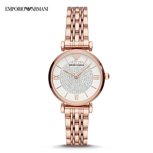 积分换购 | EmporioArmani\阿玛尼 满天星玫瑰金钢制表带镶钻石英女表AR11244[福利品] 商品图0