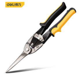 得力长直头航空剪(黄)