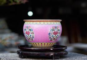 胭脂粉团花莲子缸