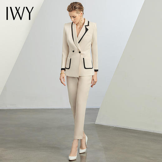IWY/米白色职业装气质小香风西装套装女总裁正装高端商务干练工作服CP1325 商品图2