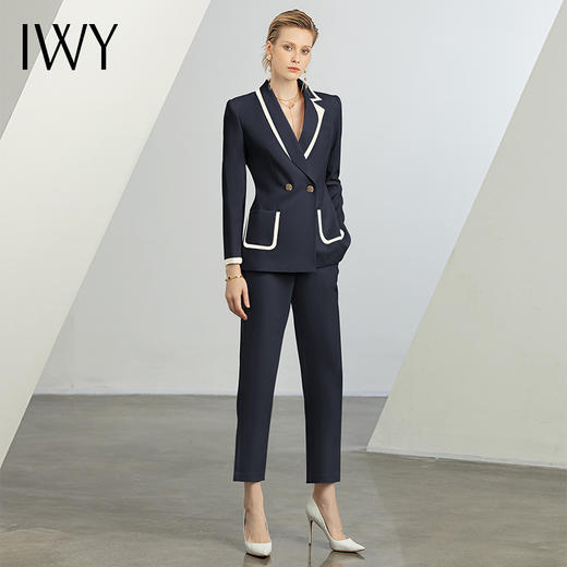 IWY/藏青色职业装气质小香风西装套装女总裁正装高端商务干练工作服CP1325 商品图2