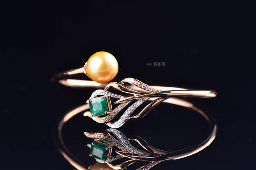 【有凤来仪】祖母绿风翎金珠手环-SZ12112059 商品图3