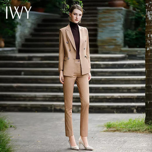 IWY/高端卡其色西装套装女秋季高级感时尚职业装气质工装美业工作服CP1340 商品图2