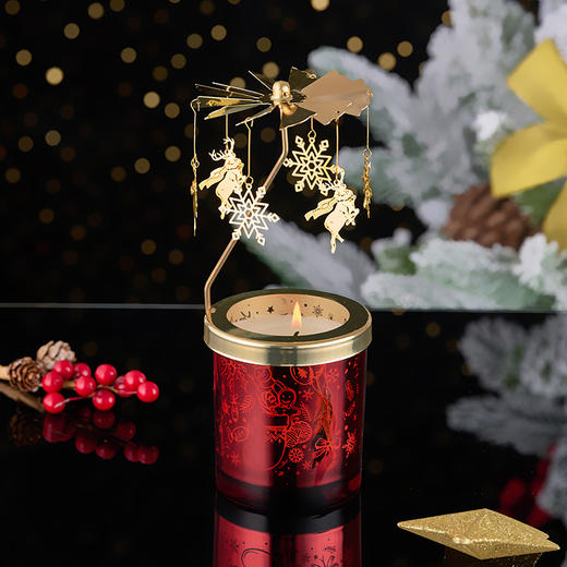 大英博物馆24节气冬至【雪境麋踪】香薰蜡烛礼盒 圣诞节麋鹿香氛 钟罩蜡烛 走马灯礼盒 商品图3