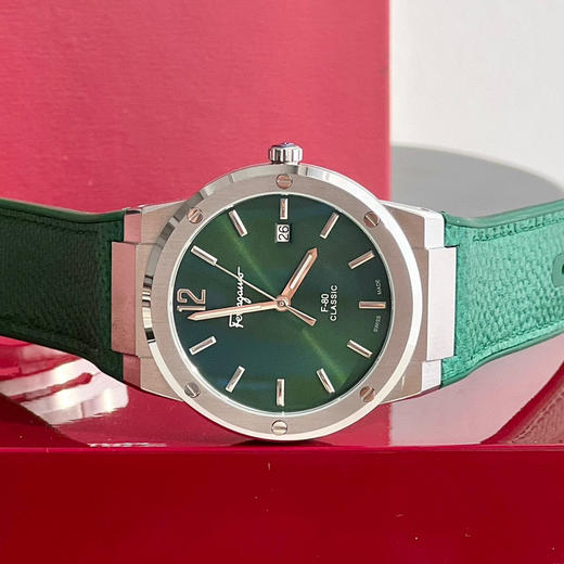 菲拉格慕F-80 Slim系列男表-蛇纹绿色 商品图4