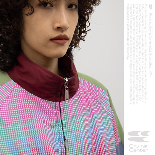 CryingCenter 美式复古撞色格子棉夹克 古着感棉服外套 哭喊中心 商品图3