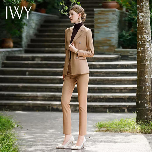IWY/高端卡其色西装套装女秋季高级感时尚职业装气质工装美业工作服CP1340 商品图4