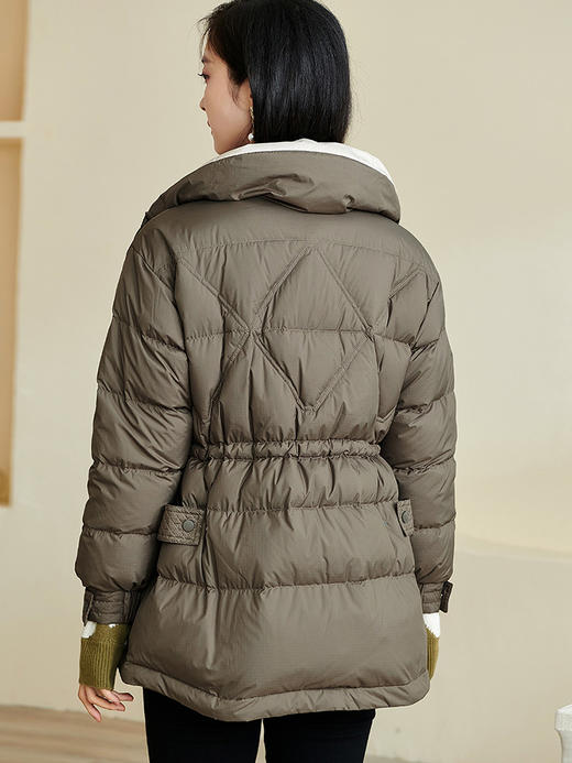 米思阳2025冬季新款时尚百搭抽绳收腰短款羽绒服厚保暖外套女2314 商品图3