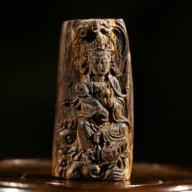 AN1021-12  白棋楠沉水 如意观音 9.90g