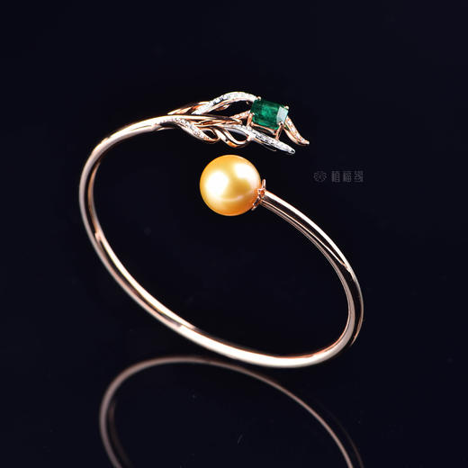 【有凤来仪】祖母绿风翎金珠手环-SZ12112059 商品图2