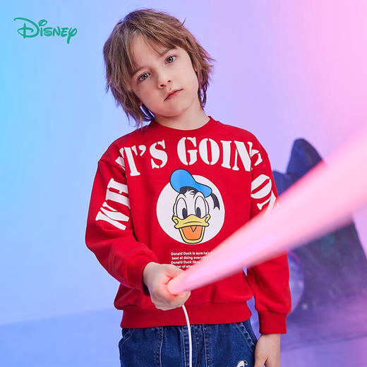 【商场同款】
迪士尼童装春秋新品男童时尚唐老鸭卫衣红色时尚长袖 商品图2