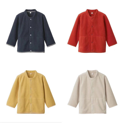 【摇粒绒儿童夹克】儿童春秋外套摇粒绒卫衣家居服纯色男女同款儿童夹克 商品图0