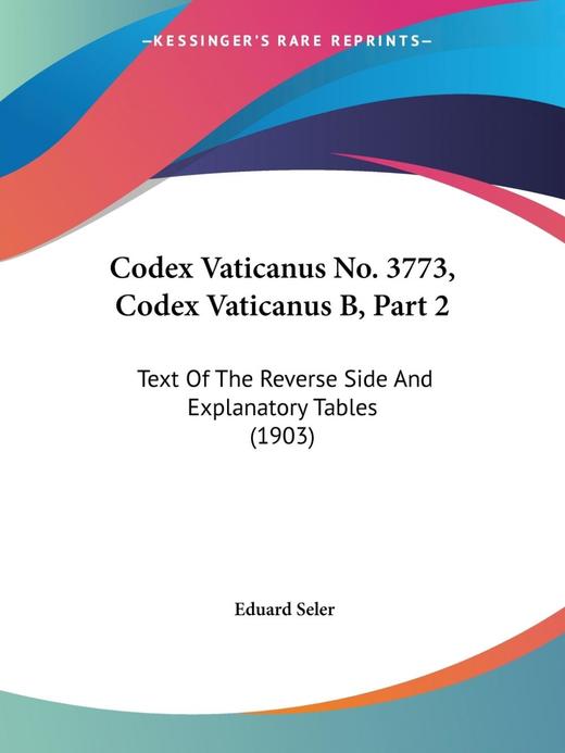 【预售 按需印刷】Codex Vaticanus No. 3773  Codex Vaticanus B  Part 2 商品图0