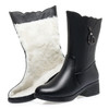 JSJ-AL/7707中筒靴女中跟加绒棉靴大码全羊毛里女棉鞋粗跟厚底女棉靴 商品缩略图6