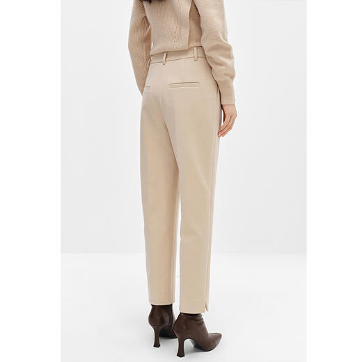 NEELLY纳俪商场同款2022冬季新款毛呢休闲裤女百搭直筒哈伦裤长裤N22111H01119 商品图3