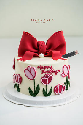 【翻糖款】少女心蝴蝶结花花款