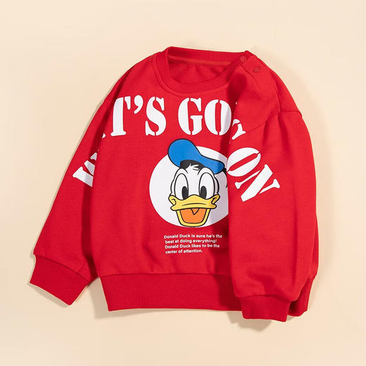 【商场同款】
迪士尼童装春秋新品男童时尚唐老鸭卫衣红色时尚长袖 商品图5
