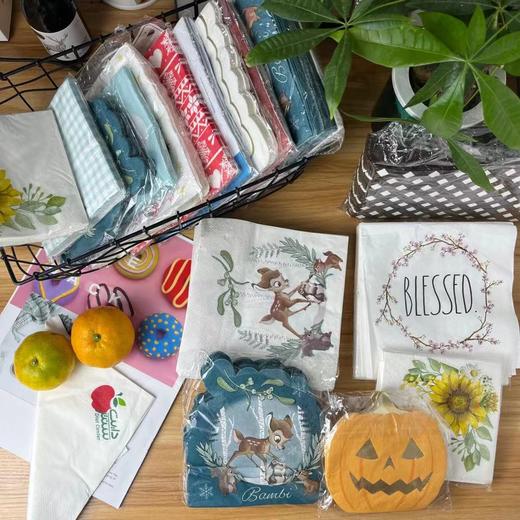 【唯众良品】咖啡店西餐厅甜品餐垫彩色纸巾家用擦手纸 商品图0