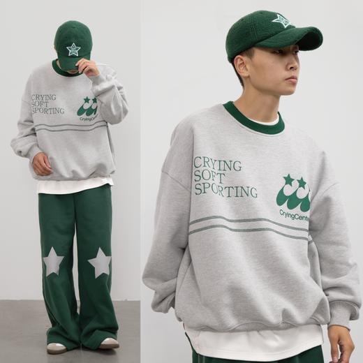 cryingcenter 彗星运动系列 棒球俱乐部宽版拼色套头卫衣 商品图2