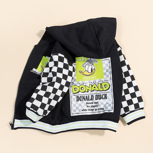 【商场同款】
迪士尼童装男童外套简约唐老鸭格子连帽上衣 商品图3