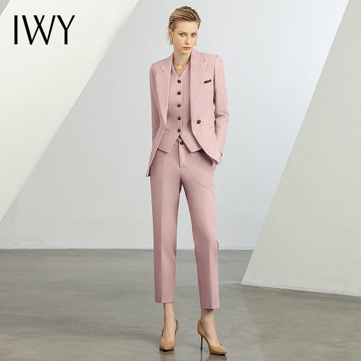 IWY/新款粉色西装马甲三件套设计感霸气总裁范西装套装女CPM1486 商品图2