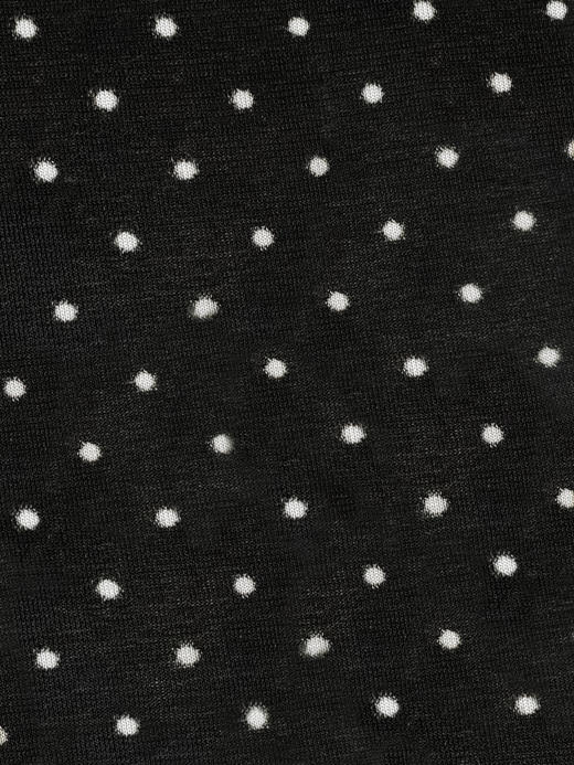 TYNVIE 木耳边装饰镂空长袖上衣-黑白波点 商品图6