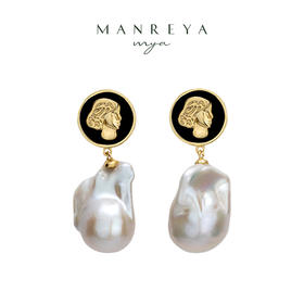 Manreya玛芮雅“法式恋曲”复古浪漫巴洛克珍珠耳环