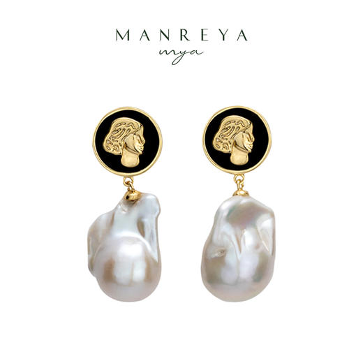 Manreya玛芮雅“法式恋曲”复古浪漫巴洛克珍珠耳环 商品图0