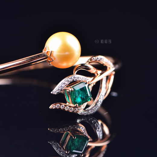 【有凤来仪】祖母绿风翎金珠手环-SZ12112059 商品图4