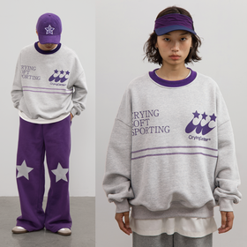 cryingcenter 彗星运动系列 棒球俱乐部宽版拼色套头卫衣