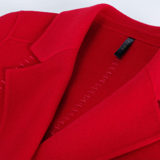 MH9M5斯尔丽瑟俪2022年冬上新商场同款法式简约西装翻领双面呢中长大衣 商品图4