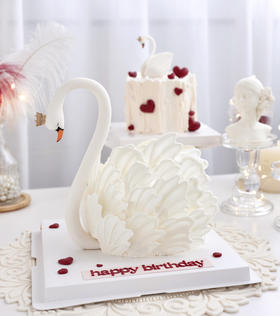 唯美白天鹅-翻糖造型蛋糕