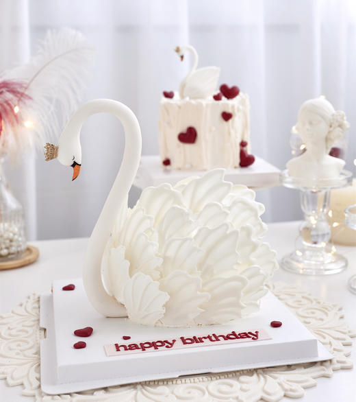 唯美白天鹅-翻糖造型蛋糕 商品图0