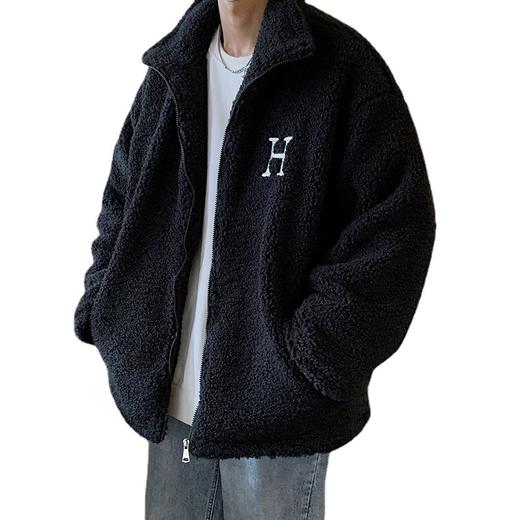 【暖阳棉服 伴你过冬】情侣装冬季字母刺绣羊羔毛棉服男oversize加厚美式复古棉衣外套潮 商品图4