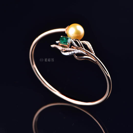 【有凤来仪】祖母绿风翎金珠手环-SZ12112059 商品图1