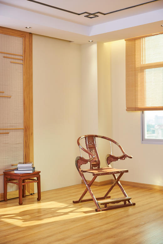 红桥红  家具严选  缅甸花梨(大果紫檀）  【木面 王款 麒麟纹交椅】 商品图1