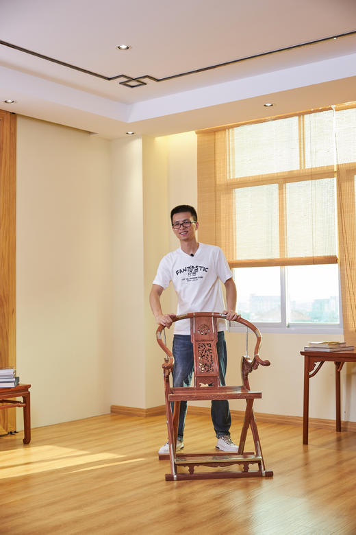 红桥红  家具严选  缅甸花梨(大果紫檀）  【木面 王款 麒麟纹交椅】 商品图4