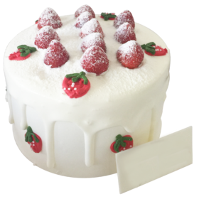 4寸雪绒草莓（动物奶油）