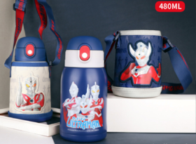 奥特曼hello Kitty儿童吸管双盖水壶316保温杯 CL