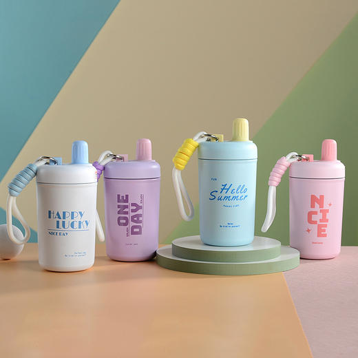 高颜值ins风女生时尚吸管水杯可爱创意千寻保温杯简约便捷学生杯 商品图1