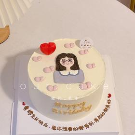 女生手绘蛋糕-低糖处理无添加